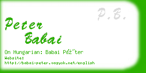 peter babai business card